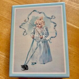 Vintage Style Wood Lacquered Trinket Box by Maud Humphrey " The Magic Kitten 🐈 "